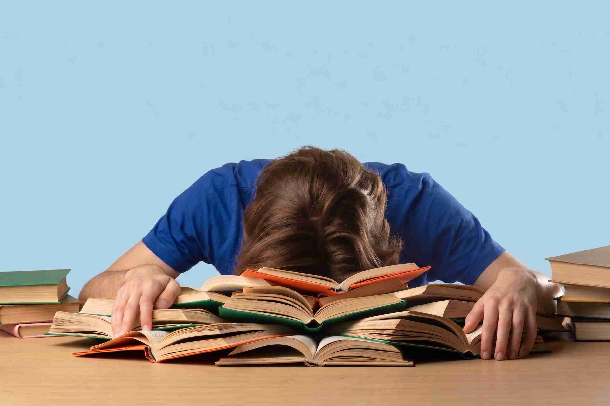 Student stressed about exams